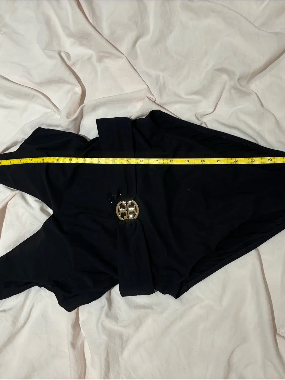 NWT Black One-Piece Swimsuit with Gold Buckle